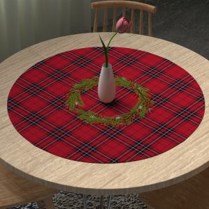 رومیزی گرد طرح کریسمس