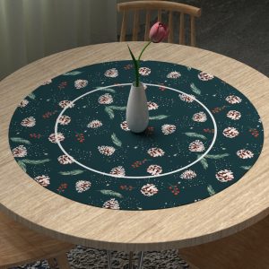 رومیزی گرد طرح کریسمس